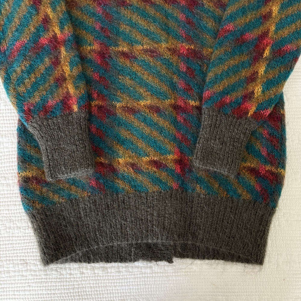 Vintage Hand Knit Mohair Wool Oversized Sweater M by Michelle Stuart 90s Grunge - Picture 14 of 15